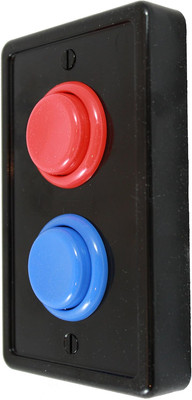 Arcade Light Switch Plate Cover, Single Switch (Black/Red/Blue), 1-Gang Standard