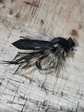 Black foam hoppers, hawthorn, heather fly, dadies sz12 x 7 Barbless