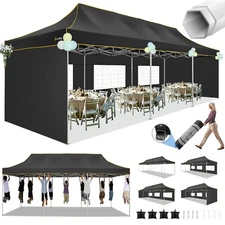 HOTEEL 10x30ft Pop up Canopy Heavy Duty Waterproof UV 50+ Instant Party Tent