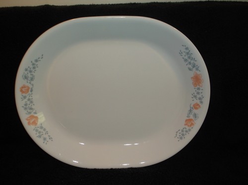 corelle / corning apricot grove 12 in oval serving platter peach