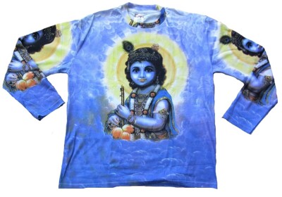 LORD KRISHNA Karma Hindu Avatar Bhakti Deity Tattoo Goa Trance Art 17 T-Shirt L