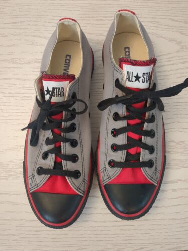 Converse All Star Custom Sneakers - Grey, Red, and