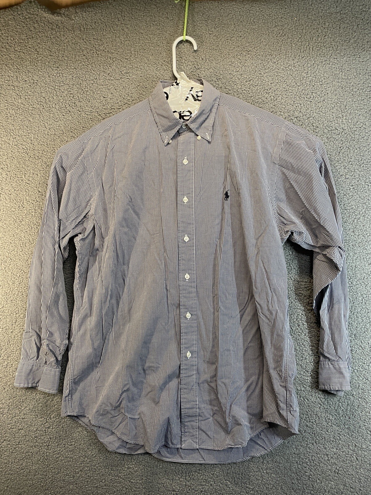 Polo Ralph Lauren camicia nera multicolore a righe bottoni pony anteriore uomo M