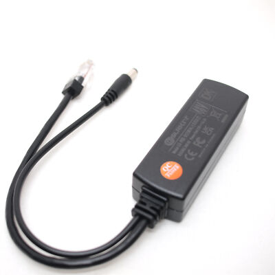 Gigabit Active PoE Splitter Power Over Ethernet 48V to 12V 10/100/1000Mbps