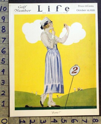 1920 SPORTING WOMEN GOLF BEAUTY FASHION SEXY COLES PHILLIPS ART