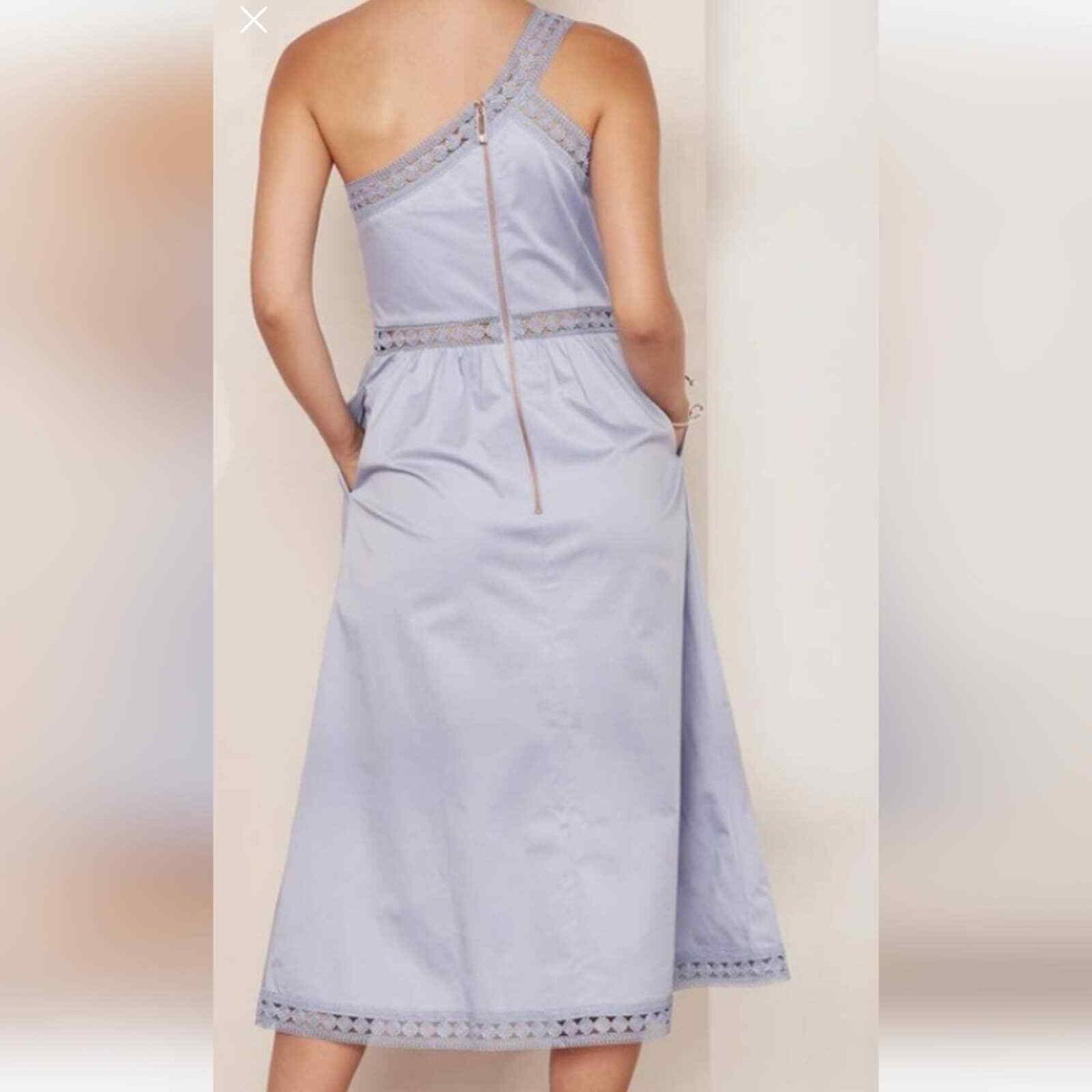 Ted Baker Kallii Midi Dress Blue size 4(large) | eBay
