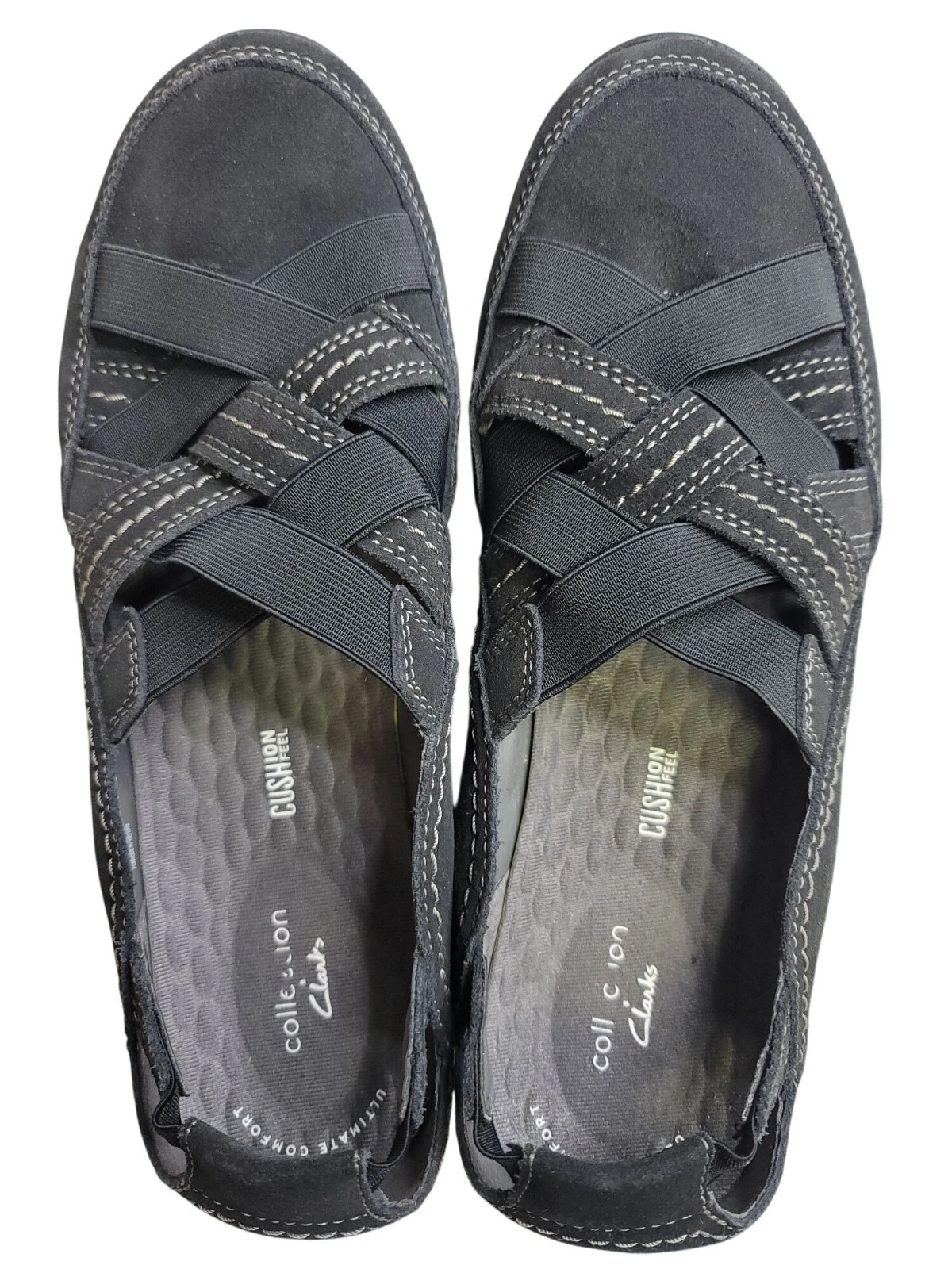 Scarpe da passeggio Clarks Fiana Coast pescatore ammortizzate cinturino incrociato elastico 11