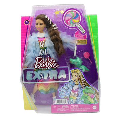 Mattel GYJ78 Barbie Extra Puppe Nr.9 brünette Haare Tierfreund - NEU OVP