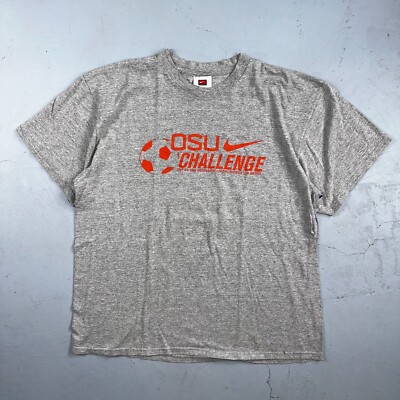 Nike OSU Challenge Soccer VTG T Shirt Y2K 2009 Big Swoosh Graphic On Back Oregon