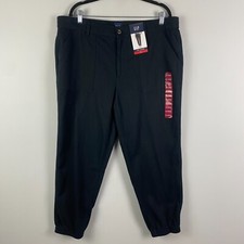 Gap Twill Jogger Pants Womens Size XL Black High Rise Elastic Waist