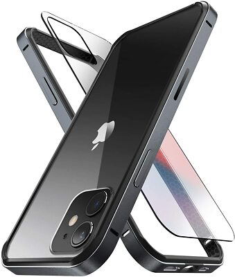 For iPhone 12 12 Pro 6.1'', SUPCASE Slim Metal Frame Case with TPU Inner Bumper