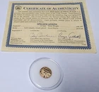 2018 Statue Of Liberty $5 Gold Coin From Cook Islands. 1/10 .24 Pure Gold!  COA