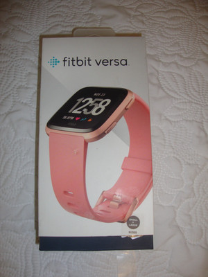 FITBIT VERSA SMART WATCH PEACH BAND ROSE GOLD ALUMINUM CASE SMALL & LARGE BANDS