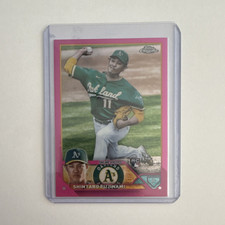 Topps Chrome 2023 Shintaro Fujinami Rookie Pink #97 Athletics Baseball Card. rookie card picture