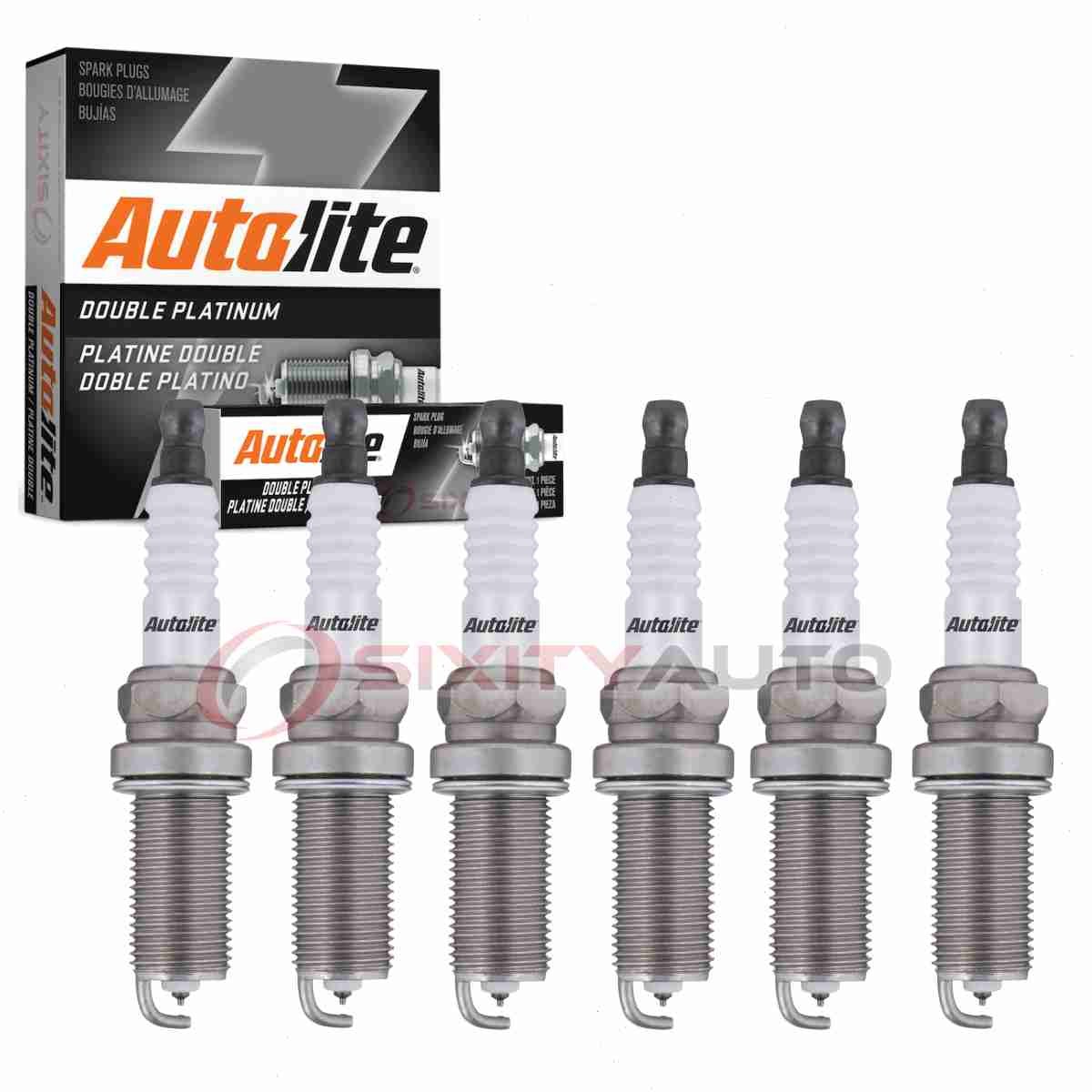 6 pc Autolite Double Platinum Spark Plugs for 2008 BMW 528xi Ignition vw