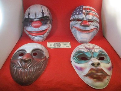 Lot ORIGINAL Pay Day 2 / PD2 Crimewave Edition PS3 Xbox PC E3 Promo Masks + Bill