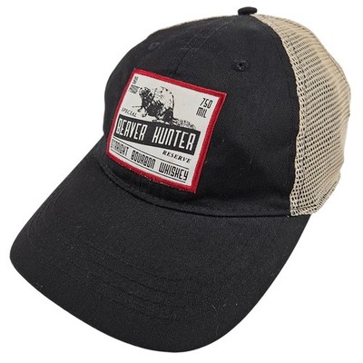 Beaver Hunter Bourbon Whisky Herren Truckermütze schwarz beige Mesh verstellbar Cap