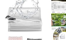 3' x 6' Clear Vinyl Tarp Clear Tarps Heavy Duty Waterproof UV Resistant Glass