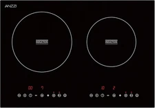 20" Induction Cooktop 2-Zone Black Glass Timer Safety Lock Rapid Heating