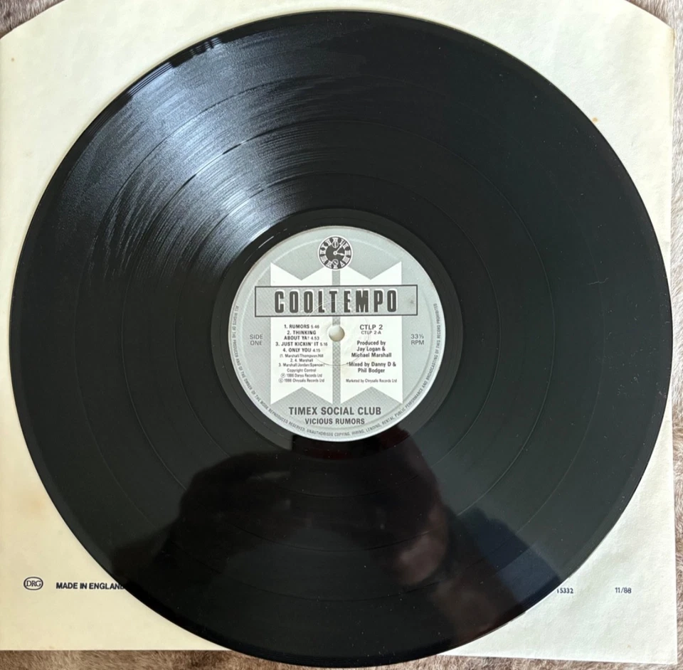TIMEX SOCIAL CLUB  Vicious Rumours : 12" Single Vinyl 1986 Chrysalis Record A1B1, photo 4 of 5