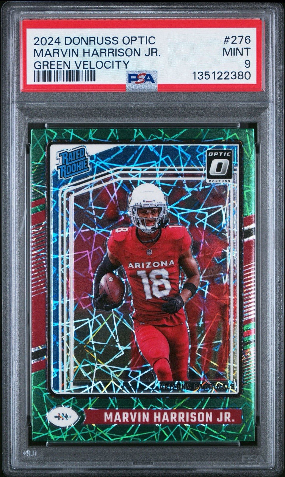 2024 PANINI DONRUSS OPTIC GREEN VELOCITY #276 MARVIN HARRISON JR. PSA 9