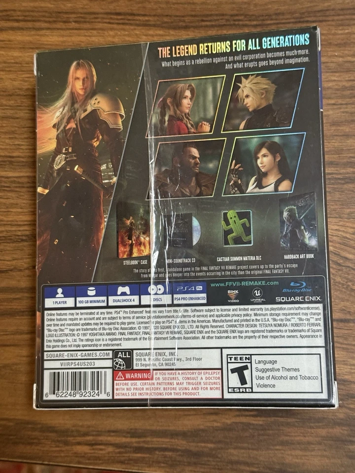 Final Fantasy 7 Remake PS4 Deluxe Edition Sealed Sony PlayStation 4 2020 New - Image 2 of 4