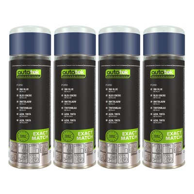 Autotek schnelltrocknender hochdeckender Aerosol-Sprühlack Ford Tinte blau 300 ml x4