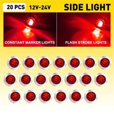 20pcs 34 12-24v Marker Lights Led Truck Trailer Round Side Bullet Red Strobe H 20pcs 34 12-24v Marker Lights Led Truck Trailer Round Side Bullet Red Strobe H