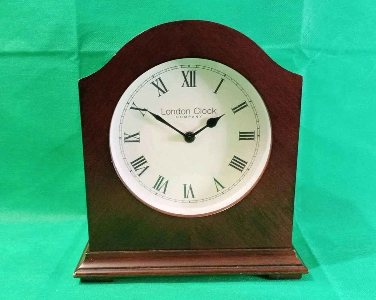 Horloge Vintage London Quartz Company – Pendule De Cheminée En Bois – Testée
