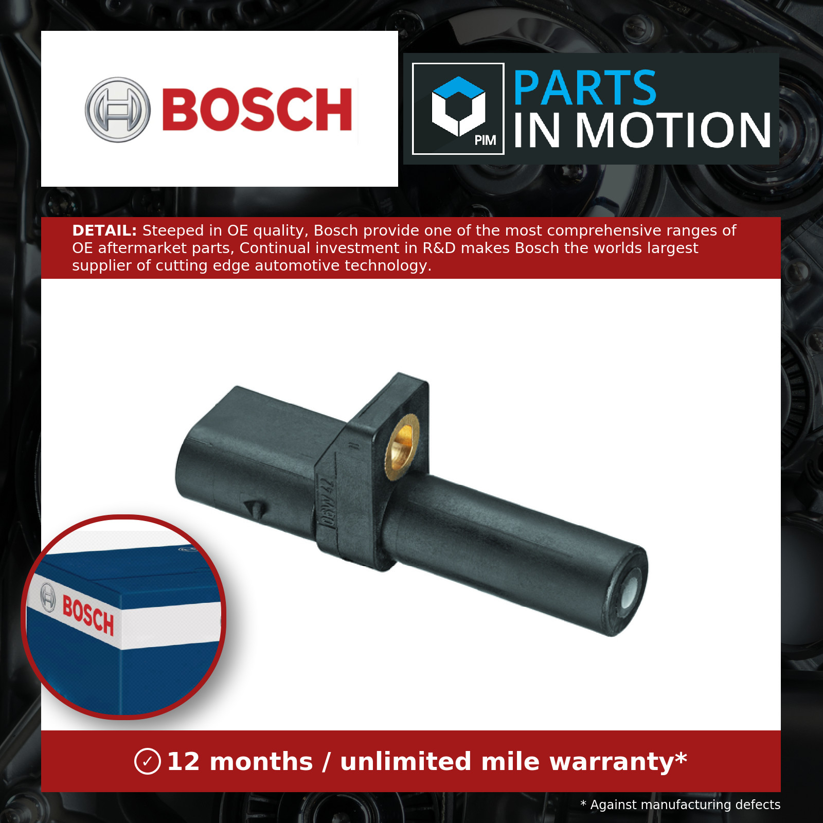 RPM / Crankshaft Sensor fits SMART CABRIO 6 7 8D 00 to 04 Bosch Q0003117V002 New - Image 7
