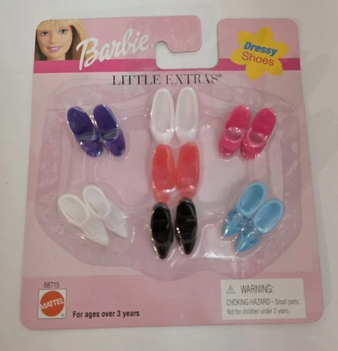 Vtg Mattel Barbie Little Extras Dressy Shoes 68715 (7 Pairs High Heeled) 1999
