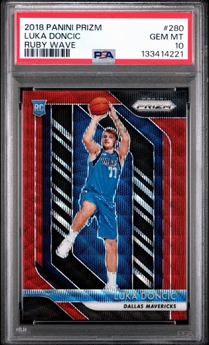Luka Doncic 2018-19 Panini Prizm Ruby Wave Prizm #280 Rookie RC PSA 10 GEM MINT