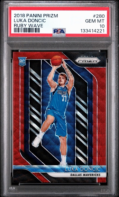 Luka Doncic 2018-19 Panini Prizm Ruby Wave Prizm #280 Rookie RC PSA 10 GEM MINT
