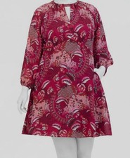 Jessica Howard Womens' Red Paisley Print Keyhole Fit & Flare Dress Plus Size 18W