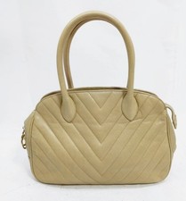 Chanel Chevron V-Stitch CAVIAR Leather Tote Bag Quilted Handbag Medium Authentic