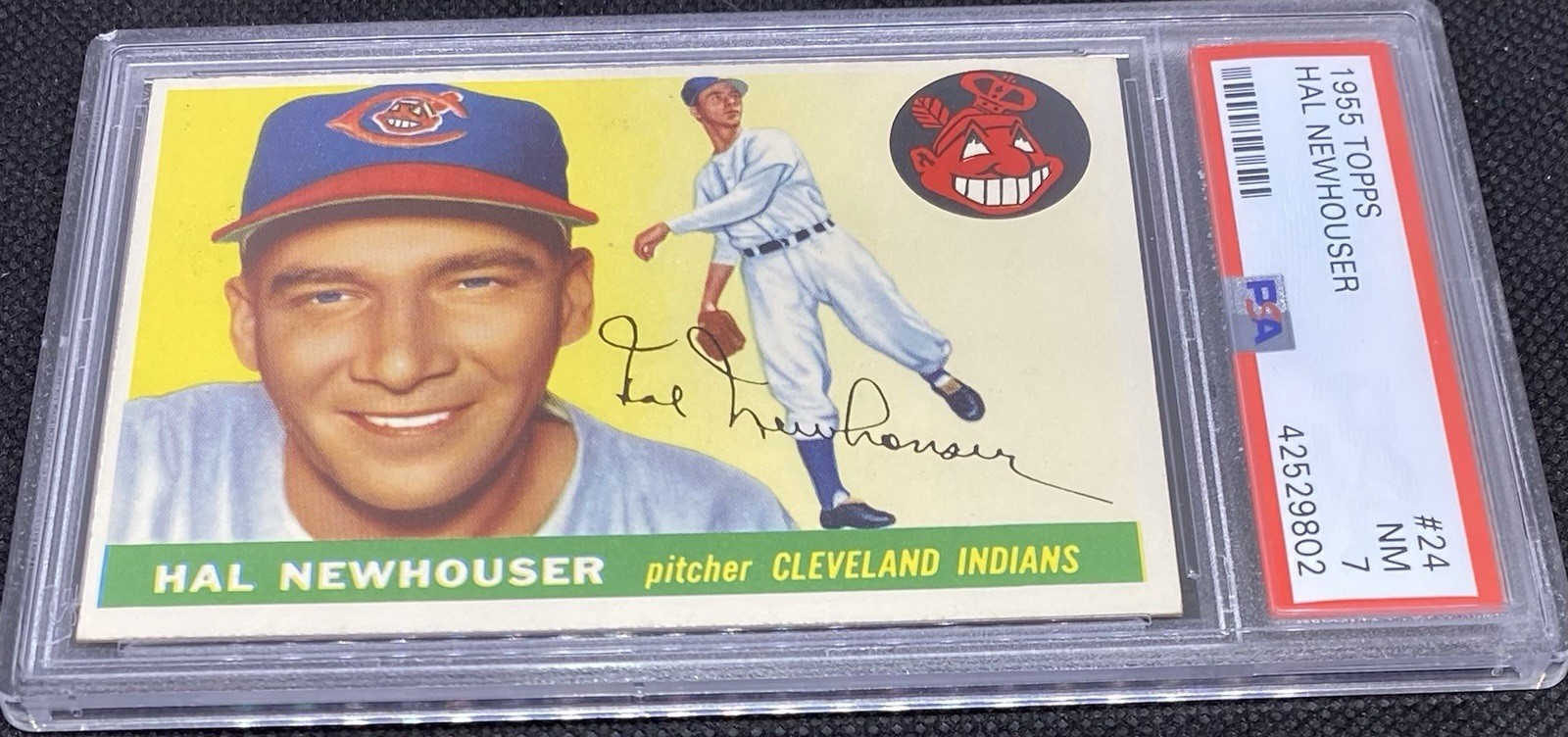 1955 Topps Baseball #24 Hal Newhouser Cleveland PSA 7 NM