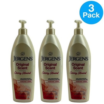 Jergens Original Scent Cherry Almond Dry Skin Moisturizer 21oz 3 Pack Bundle