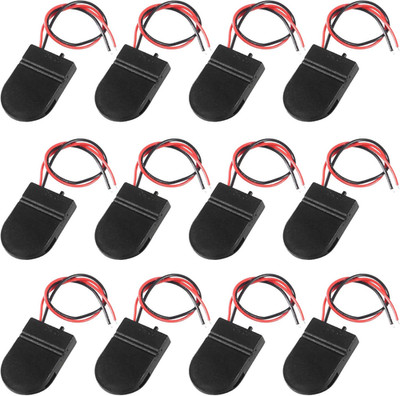 12 Pcs CR2032 Battery Holder 3V Coin Cell Case with On/Off Switch Wire Leads