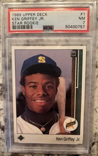1989 Upper Deck - Star Rookie Ken Griffey Jr #1 (RC) - PSA 7