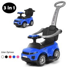 Topbuy 3 in 1 Kids Ride On Push Car Stroller Sliding Walking Car Blue