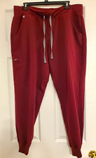 FIGS Zamora Jogger Scrub Pants Womens Burgundy Technical Collection XL