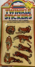 NOS Vintage 80s Prismatic Twinkle Stickers tiger Sparkle Glimmer Imperial 