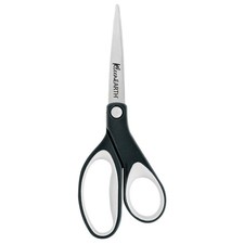 Westcott 8-Inch KleenEarth Soft Handle Straight Scissors, Black/Gray Black