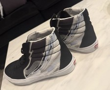 Vans Sk8-Hi Bolt Suede Canvas RARE CHROME FLASH - BLACK  Size  US MEN 10  