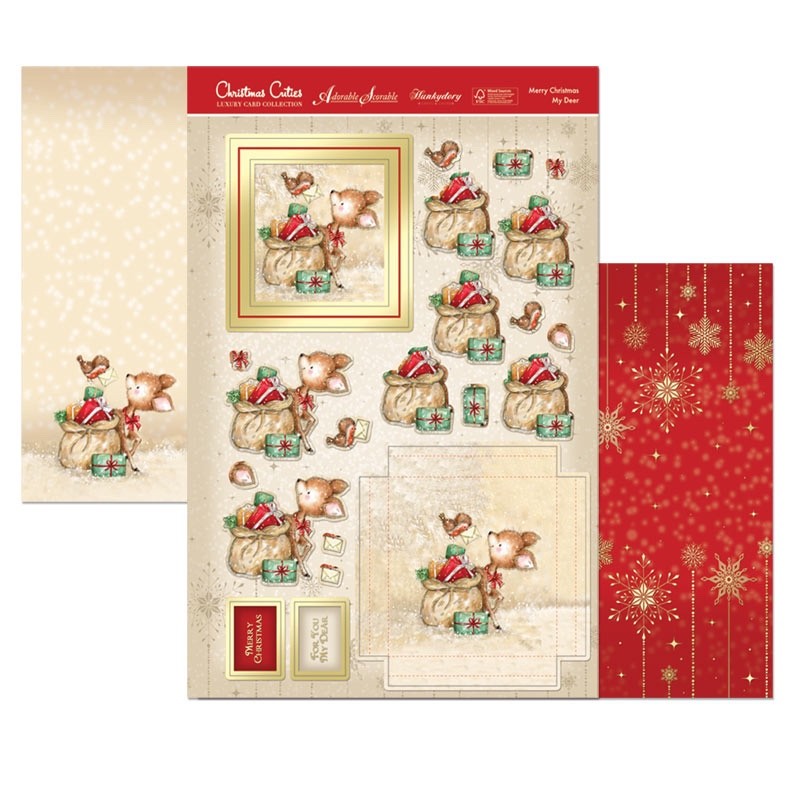 Hunkydory Merry Christmas My Deer 3 Pce A4 Card Topper Decoupage Set Card Making