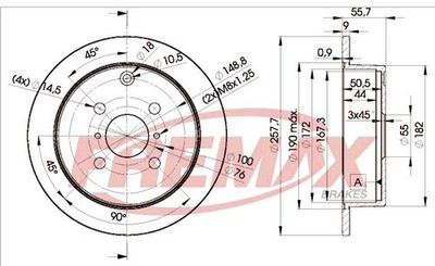 Bremsscheiben für Toyota Corolla E12 Limo 01-08