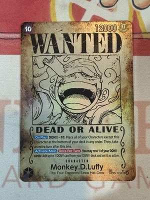  Monkey.D.Luffy SP Wanted Poster OP05-119 Folie. Eng. NM+