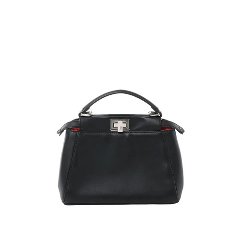 Fendi Peekaboo Mini Leather 2Way Handbag in Black 8BN244