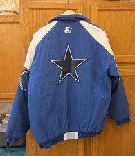 Vintage 90s STARTER Dallas Cowboys Authentic Pro Line NFL Puffer Jacket Med