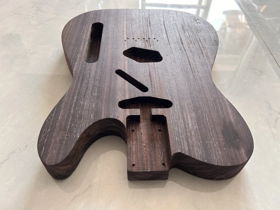 INDIAN ROSEWOOD BODY HOLLOW TELECASTER GUITAR NATURAL UNFINISHED - Image 4 of 4